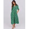 image:imageANRABESS Womens Summer Maxi Dresses Casual Ruffle Short Sleeve V Neck Flowy Tiered 2026 Spring T Shirts Beach Boho DressGreen Floral