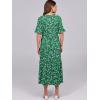 image:imageANRABESS Womens Summer Maxi Dresses Casual Ruffle Short Sleeve V Neck Flowy Tiered 2026 Spring T Shirts Beach Boho DressGreen Floral