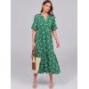 image:imageANRABESS Womens Summer Maxi Dresses Casual Ruffle Short Sleeve V Neck Flowy Tiered 2026 Spring T Shirts Beach Boho DressGreen Floral