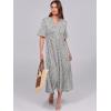image:imageANRABESS Womens Summer Maxi Dresses Casual Ruffle Short Sleeve V Neck Flowy Tiered 2026 Spring T Shirts Beach Boho DressKhaki Polka Dot