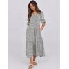 image:imageANRABESS Womens Summer Maxi Dresses Casual Ruffle Short Sleeve V Neck Flowy Tiered 2026 Spring T Shirts Beach Boho DressKhaki Polka Dot