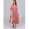 image:imageANRABESS Womens Summer Maxi Dresses Casual Ruffle Short Sleeve V Neck Flowy Tiered 2026 Spring T Shirts Beach Boho DressRed Floral