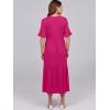 image:imageANRABESS Womens Summer Maxi Dresses Casual Ruffle Short Sleeve V Neck Flowy Tiered 2026 Spring T Shirts Beach Boho DressRose