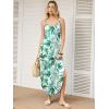image:imageANRABESS Womens Summer Spaghetti Strap Maxi Dress Beach Cover Up Casual Sleeveless Sundress Vacation Cruise Hawaiian TravelGreen Leaf