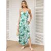 image:imageANRABESS Womens Summer Spaghetti Strap Maxi Dress Beach Cover Up Casual Sleeveless Sundress Vacation Cruise Hawaiian TravelGreen Leaf