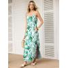 image:imageANRABESS Womens Summer Spaghetti Strap Maxi Dress Beach Cover Up Casual Sleeveless Sundress Vacation Cruise Hawaiian TravelGreen Leaf