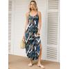 image:imageANRABESS Womens Summer Spaghetti Strap Maxi Dress Beach Cover Up Casual Sleeveless Sundress Vacation Cruise Hawaiian TravelTropical Leaf Print