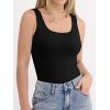 image:imageANRABESS Womens Tank Tops Built in Bra Summer Scoop Neck Sleeveless Basic Tee Ribbed Fitted Casual Shirts 2026 Trendy ClothesBlack