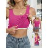 image:imageANRABESS Womens Tank Tops Built in Bra Summer Scoop Neck Sleeveless Basic Tee Ribbed Fitted Casual Shirts 2026 Trendy ClothesHot Pink