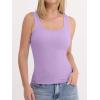 image:imageANRABESS Womens Tank Tops Built in Bra Summer Scoop Neck Sleeveless Basic Tee Ribbed Fitted Casual Shirts 2026 Trendy ClothesLight Purple