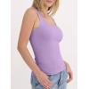 image:imageANRABESS Womens Tank Tops Built in Bra Summer Scoop Neck Sleeveless Basic Tee Ribbed Fitted Casual Shirts 2026 Trendy ClothesLight Purple
