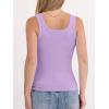 image:imageANRABESS Womens Tank Tops Built in Bra Summer Scoop Neck Sleeveless Basic Tee Ribbed Fitted Casual Shirts 2026 Trendy ClothesLight Purple