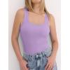 image:imageANRABESS Womens Tank Tops Built in Bra Summer Scoop Neck Sleeveless Basic Tee Ribbed Fitted Casual Shirts 2026 Trendy ClothesLight Purple