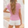 image:imageANRABESS Womens Tops 2026 Trendy Summer Shirts Crochet Cap Sleeve Knitted Sweater Spring Beach Vacation ClothesPink