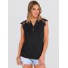 image:imageANRABESS Womens Tops Dressy Casual Lace Cap Sleeve Henley Shirts Summer Sleeveless Button Up Blouses 2026 Spring OutfitsBlack