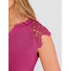 image:imageANRABESS Womens Tops Dressy Casual Lace Cap Sleeve Henley Shirts Summer Sleeveless Button Up Blouses 2026 Spring OutfitsHot Pink