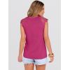 image:imageANRABESS Womens Tops Dressy Casual Lace Cap Sleeve Henley Shirts Summer Sleeveless Button Up Blouses 2026 Spring OutfitsHot Pink