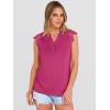 image:imageANRABESS Womens Tops Dressy Casual Lace Cap Sleeve Henley Shirts Summer Sleeveless Button Up Blouses 2026 Spring OutfitsHot Pink