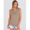image:imageANRABESS Womens Tops Dressy Casual Lace Cap Sleeve Henley Shirts Summer Sleeveless Button Up Blouses 2026 Spring OutfitsKhaki