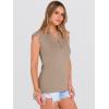 image:imageANRABESS Womens Tops Dressy Casual Lace Cap Sleeve Henley Shirts Summer Sleeveless Button Up Blouses 2026 Spring OutfitsKhaki