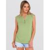 image:imageANRABESS Womens Tops Dressy Casual Lace Cap Sleeve Henley Shirts Summer Sleeveless Button Up Blouses 2026 Spring OutfitsLight Green