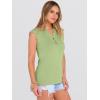 image:imageANRABESS Womens Tops Dressy Casual Lace Cap Sleeve Henley Shirts Summer Sleeveless Button Up Blouses 2026 Spring OutfitsLight Green