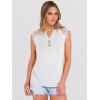 image:imageANRABESS Womens Tops Dressy Casual Lace Cap Sleeve Henley Shirts Summer Sleeveless Button Up Blouses 2026 Spring OutfitsWhite