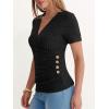 image:imageANRABESS Womens Tops Short Sleeve V Neck Sexy Ribbed Knit Slim Fit Lightweight Sweater 2026 Summer Dressy Casual TShirtsBlack