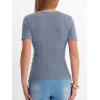 image:imageANRABESS Womens Tops Short Sleeve V Neck Sexy Ribbed Knit Slim Fit Lightweight Sweater 2026 Summer Dressy Casual TShirtsBlue