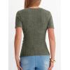 image:imageANRABESS Womens Tops Short Sleeve V Neck Sexy Ribbed Knit Slim Fit Lightweight Sweater 2026 Summer Dressy Casual TShirtsDeep Green