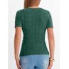 image:imageANRABESS Womens Tops Short Sleeve V Neck Sexy Ribbed Knit Slim Fit Lightweight Sweater 2026 Summer Dressy Casual TShirtsGreen