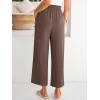 image:imageANRABESS Womens Wide Leg Palazzo Pants Summer Beach High Waisted Cropped Flowy Pants 2026 Dressy Casual Trousers with PocketsBrown