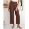 image:imageANRABESS Womens Wide Leg Palazzo Pants Summer Beach High Waisted Cropped Flowy Pants 2026 Dressy Casual Trousers with PocketsCoffee