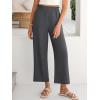 image:imageANRABESS Womens Wide Leg Palazzo Pants Summer Beach High Waisted Cropped Flowy Pants 2026 Dressy Casual Trousers with PocketsDark Gray