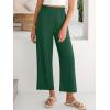 image:imageANRABESS Womens Wide Leg Palazzo Pants Summer Beach High Waisted Cropped Flowy Pants 2026 Dressy Casual Trousers with PocketsForest Green