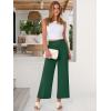 image:imageANRABESS Womens Wide Leg Palazzo Pants Summer Beach High Waisted Cropped Flowy Pants 2026 Dressy Casual Trousers with PocketsForest Green