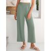 image:imageANRABESS Womens Wide Leg Palazzo Pants Summer Beach High Waisted Cropped Flowy Pants 2026 Dressy Casual Trousers with PocketsLight Green