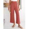 image:imageANRABESS Womens Wide Leg Palazzo Pants Summer Beach High Waisted Cropped Flowy Pants 2026 Dressy Casual Trousers with PocketsOrange Red