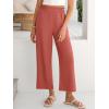 image:imageANRABESS Womens Wide Leg Palazzo Pants Summer Beach High Waisted Cropped Flowy Pants 2026 Dressy Casual Trousers with PocketsOrange Red