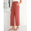 image:imageANRABESS Womens Wide Leg Palazzo Pants Summer Beach High Waisted Cropped Flowy Pants 2026 Dressy Casual Trousers with PocketsOrange Red