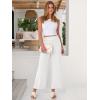 image:imageANRABESS Womens Wide Leg Palazzo Pants Summer Beach High Waisted Cropped Flowy Pants 2026 Dressy Casual Trousers with PocketsWhite