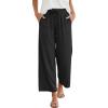 image:imageANRABESS Women Wide Leg Capri Pants Summer Palazzo High Waisted Casual Loose Lounge Flowy Cropped Beach Trousers Work OutfitsBlack