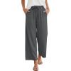 image:imageANRABESS Women Wide Leg Capri Pants Summer Palazzo High Waisted Casual Loose Lounge Flowy Cropped Beach Trousers Work OutfitsDark Gray