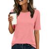 image:imageANRABESS Womens Half Sleeve Tops Crewneck Shirts Basic Fit Tee Trendy 2026 Spring Summer Business Casual TShirtsCoral