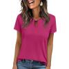 image:imageANRABESS Womens Short Sleeve Tops Summer Tshirts Cute Keyhole Neck Casual Basic Tee Dressy Work 2026 Spring Trendy OutfitsHot Pink