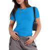 image:imageANRABESS Womens Soft Short Sleeve TShirt Crew Neck Top Slim Fit Basic Tee for Summer Casual Y2k Everyday WearRoyal Blue