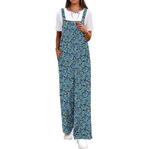 image:imageANRABESS Overalls for Women 2026 Summer Casual Loose One Piece Outfits Baggy Wide Leg Jumpers Lightweight Comfy RompersBlue Ditsy Floral