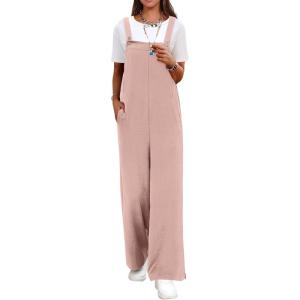 image:imageANRABESS Overalls for Women 2026 Summer Casual Loose One Piece Outfits Baggy Wide Leg Jumpers Lightweight Comfy RompersPink