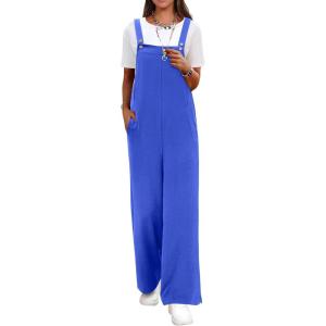 image:imageANRABESS Overalls for Women 2026 Summer Casual Loose One Piece Outfits Baggy Wide Leg Jumpers Lightweight Comfy RompersRoyal Blue
