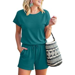 image:imageANRABESS Rompers for Women Summer 2026 Casual Dressy One Piece Tshirt Short Pants Jumpsuit Beach Vacation Outfit Clothes04 Lake